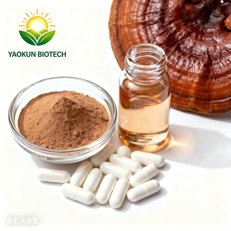 Premium Organic Reishi Mushroom Extract Powder 30% 50% Polysaccharides, Vegan & GMP Ganoderma Lucidum Raw Material